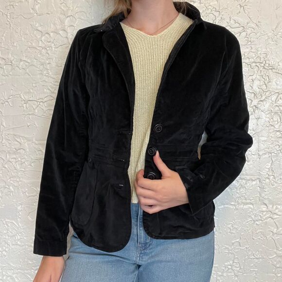 Envision Avenue Jacket Blazer Women's M Black Vintage Velvet 90s Gothic - Picture 2 of 6